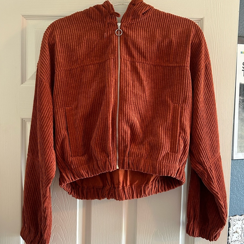HYFVE Brown Bomber Jacket Corduroy Cropped